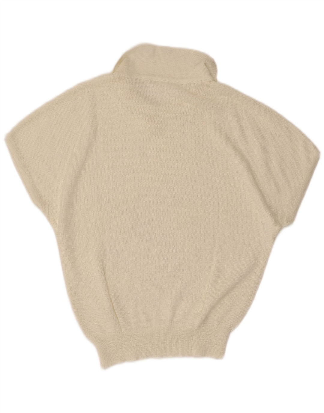 VINTAGE Womens Roll Neck Jumper Sweater UK 14 Medium Off White