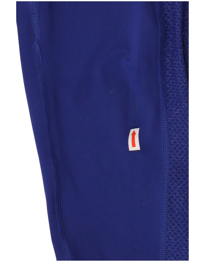 NIKE Womens Graphic Leggings UK 12 Medium Blue Polyester