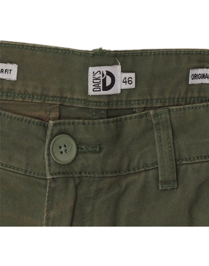 Dack's Mens Regular Fit Chino Shorts IT 46 Small W30  Green Cotton