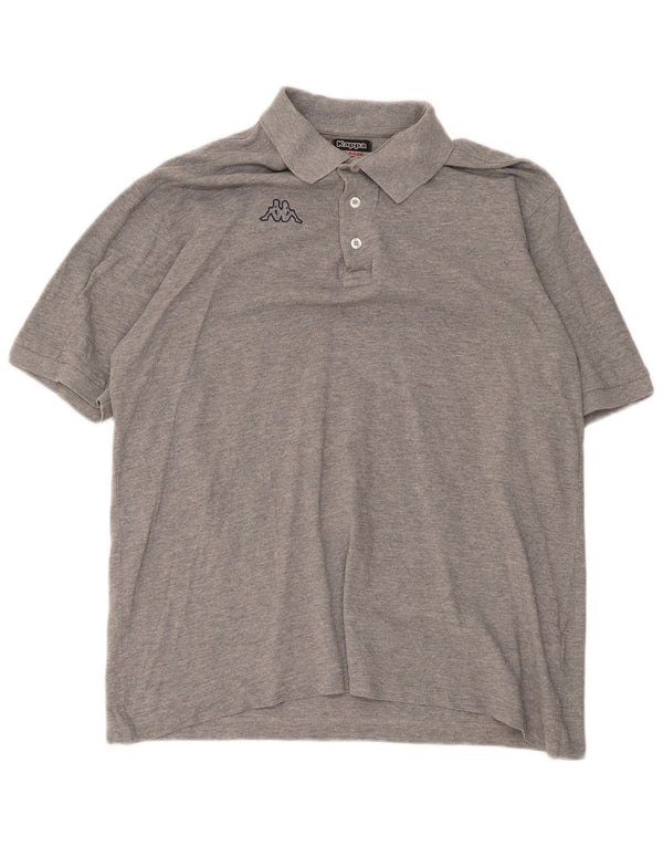 Kappa Mens Polo Shirt XL Grey Flecked Cotton