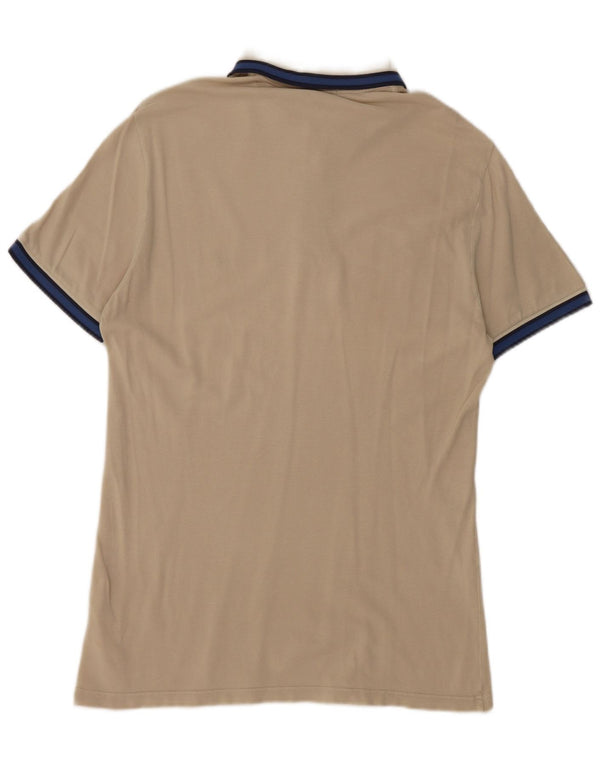 Brooksfield Mens Polo Shirt IT 50 Medium Beige Colourblock Cotton