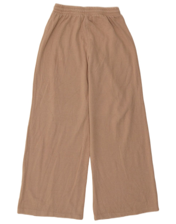 Zara Womens Wide Leg Tracksuit Trousers UK 12 Medium Beige Cotton