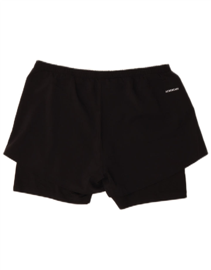 Adidas Womens Sport Shorts UK 12/14 Medium Black Polyester