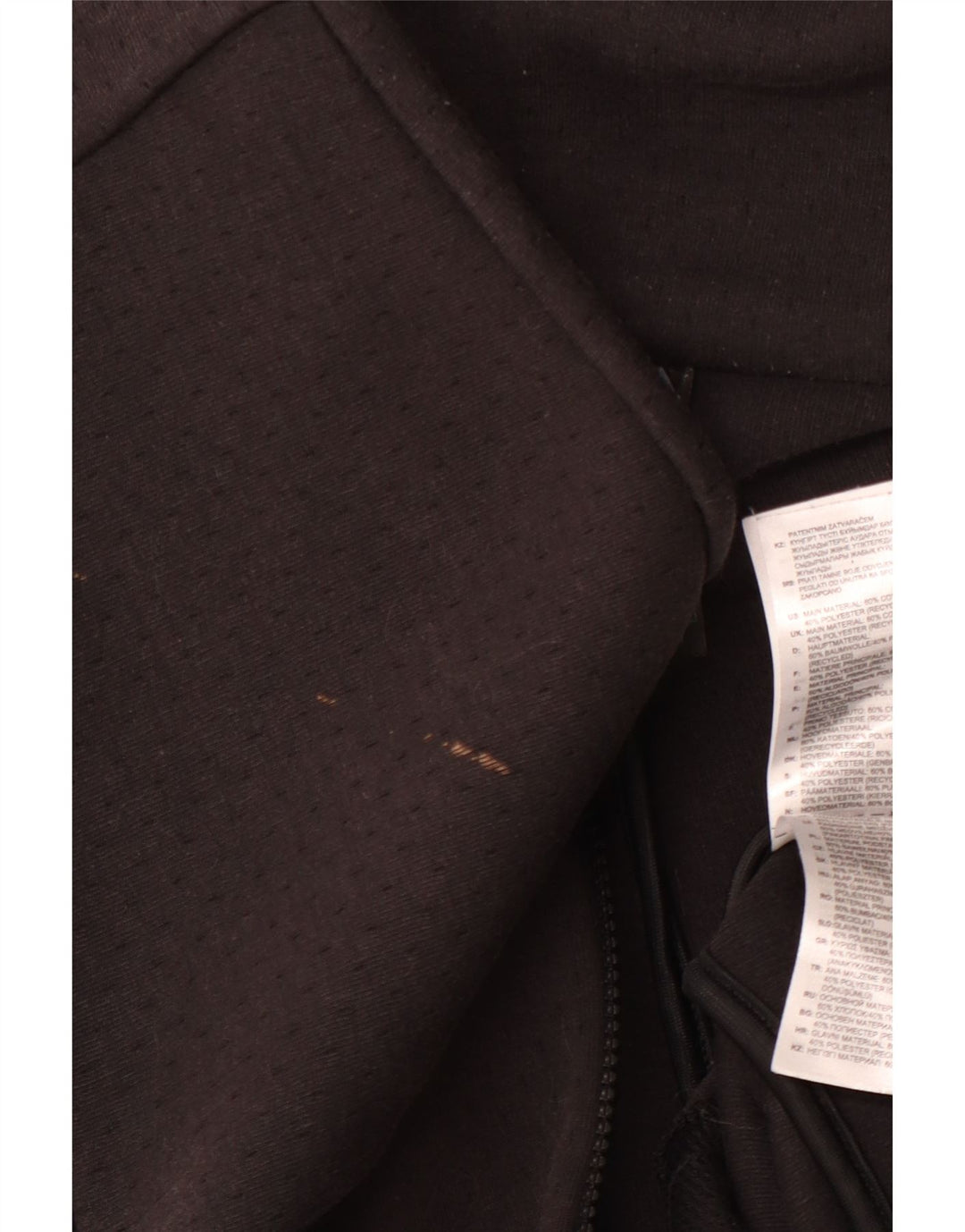 ADIDAS Womens Primegreen Graphic Zip Hoodie Sweater UK 12/14 Medium Black