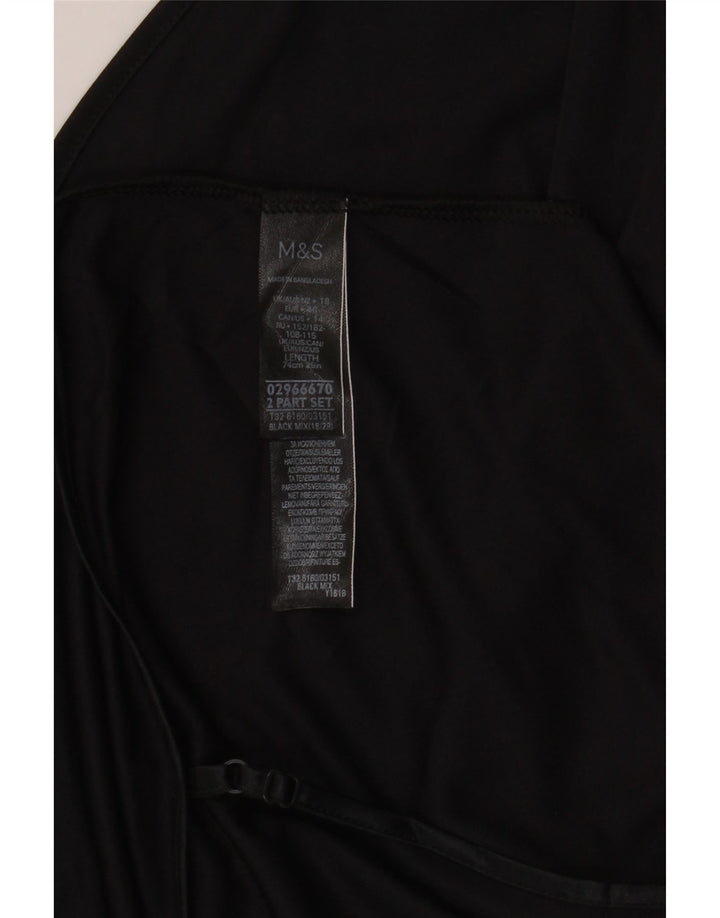 Marks & Spencer Womens Slip Dress UK 18 XL Black Polyester