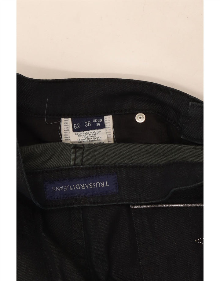 TRUSSARDI Mens Straight Jeans W36 L33 Black Cotton