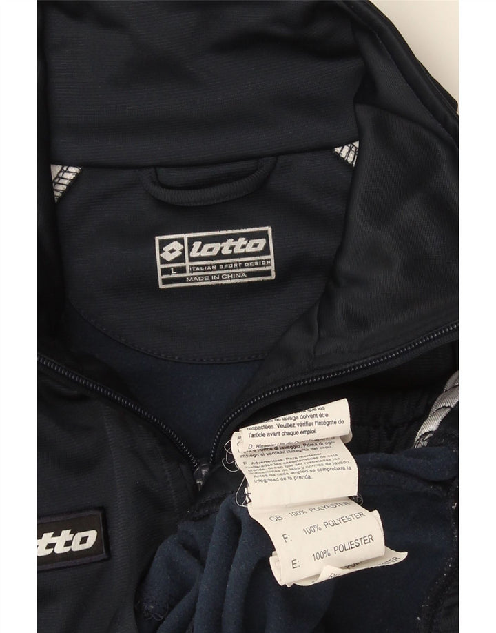 Lotto Mens Graphic Tracksuit Top Jacket Large Navy Blue Colourblock