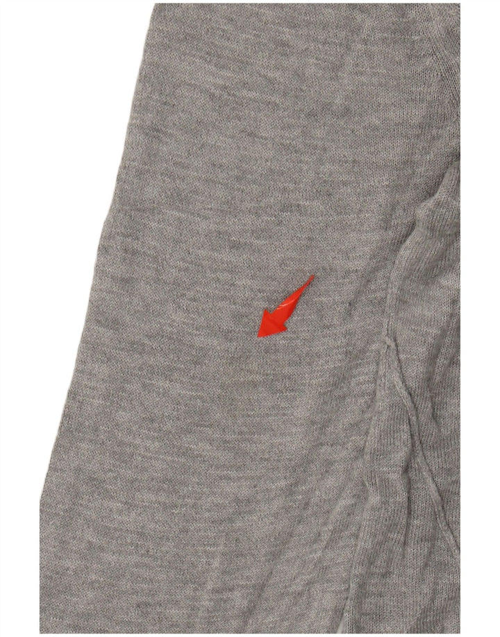 ZARA Womens Boat Neck Jumper Sweater UK 14 Medium Grey Flecked Viscose