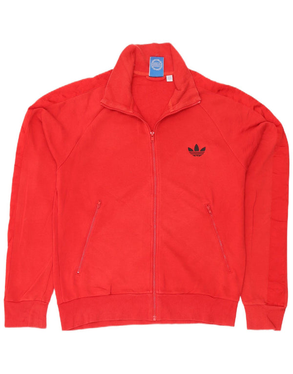 Adidas Mens Graphic Tracksuit Top Jacket Large Red Cotton