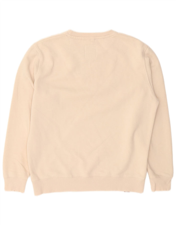 Alpha Industries Mens Graphic Sweatshirt Jumper Medium Beige Cotton