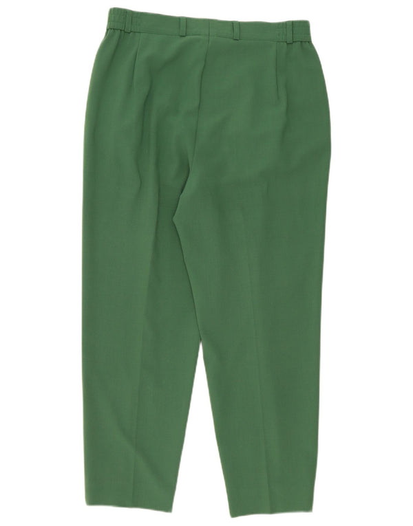 Vintage Womens High Waist Pegged Cropped Trousers UK 14 Large W32 L25 Green