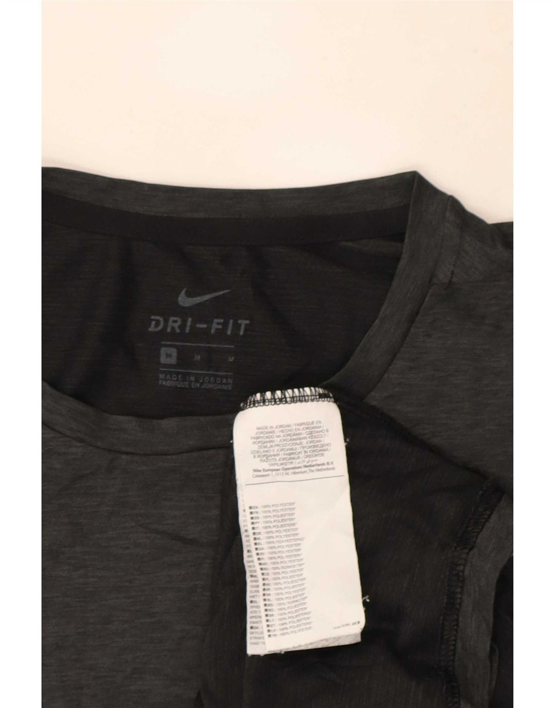 Nike Mens Dri Fit T-Shirt Top Medium Grey Flecked Polyester