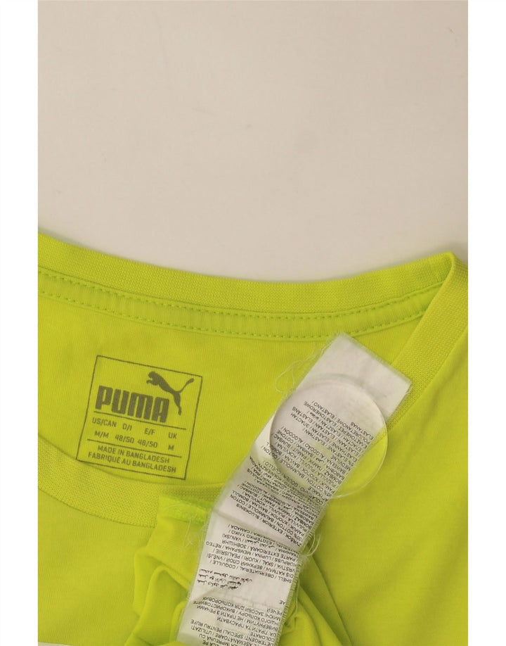 PUMA Mens Graphic T-Shirt Top Medium Green Cotton