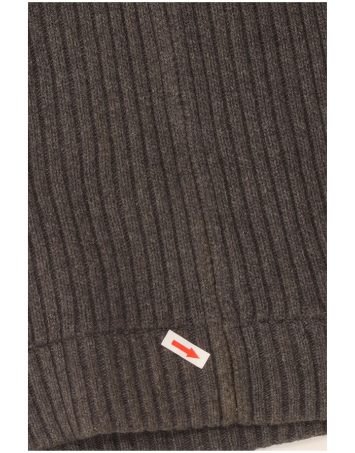 Massimo Dutti Mens Hooded Knit Reversible Jacket UK 42 XL Grey