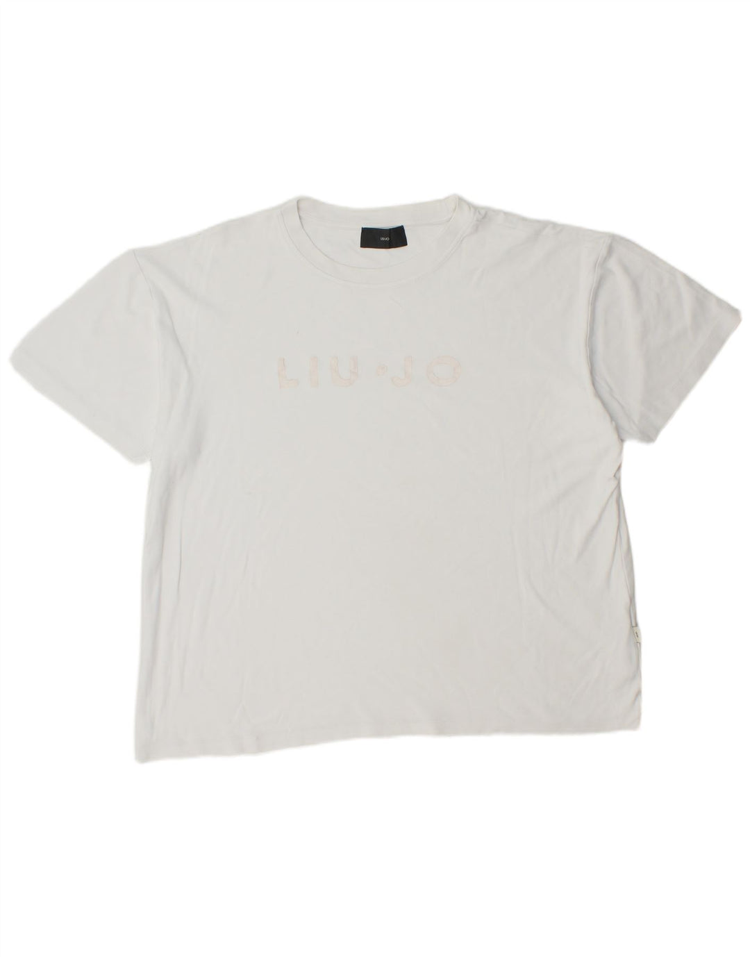 LIU JO Mens Graphic T-Shirt Top XL White Cotton