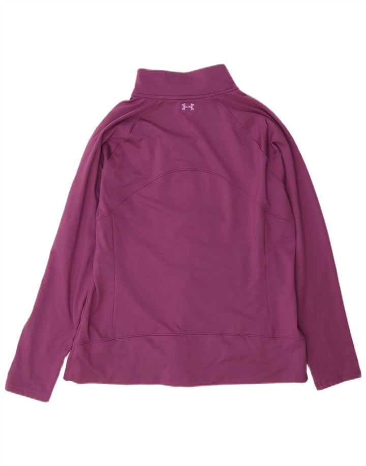 Under Armour Womens Tracksuit Top Jacket UK 14 Large Purple Polyester