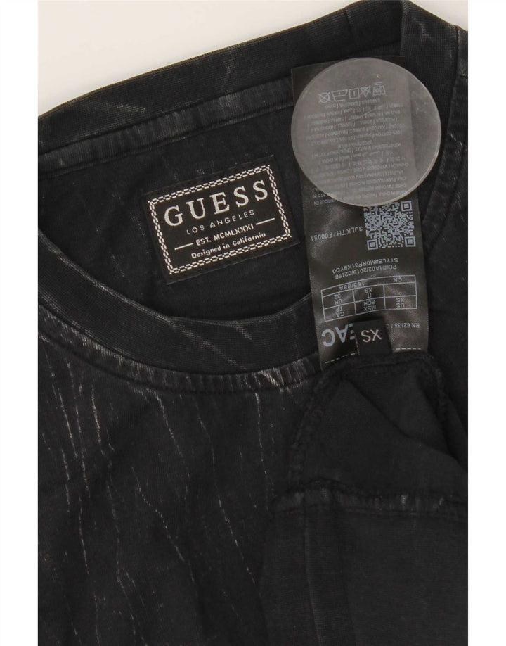 Guess Mens Top Long Sleeve XS Black Cotton