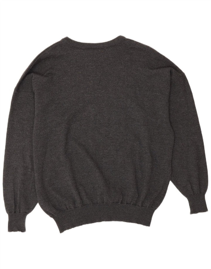 Lacoste Mens Crew Neck Jumper Sweater Size 8 3XL Grey Wool