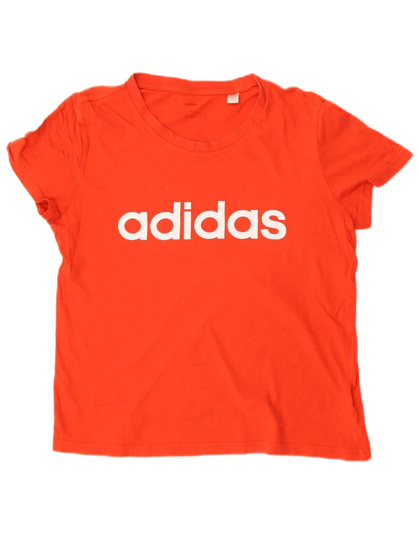 Adidas Womens Graphic T-Shirt Top UK 16/18 Large Red Cotton