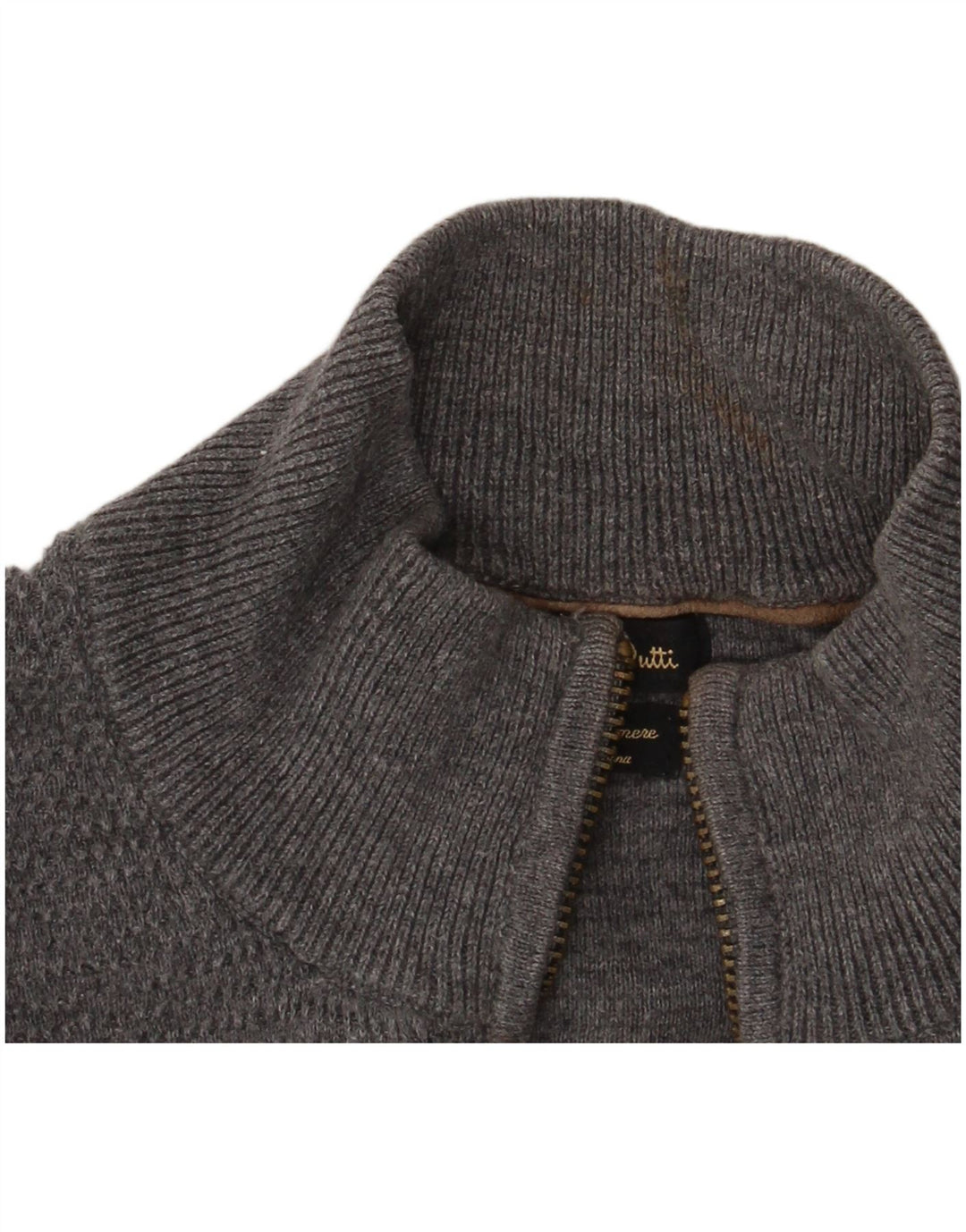 Massimo Dutti Mens Full Zip Cardigan Sweater XL Grey