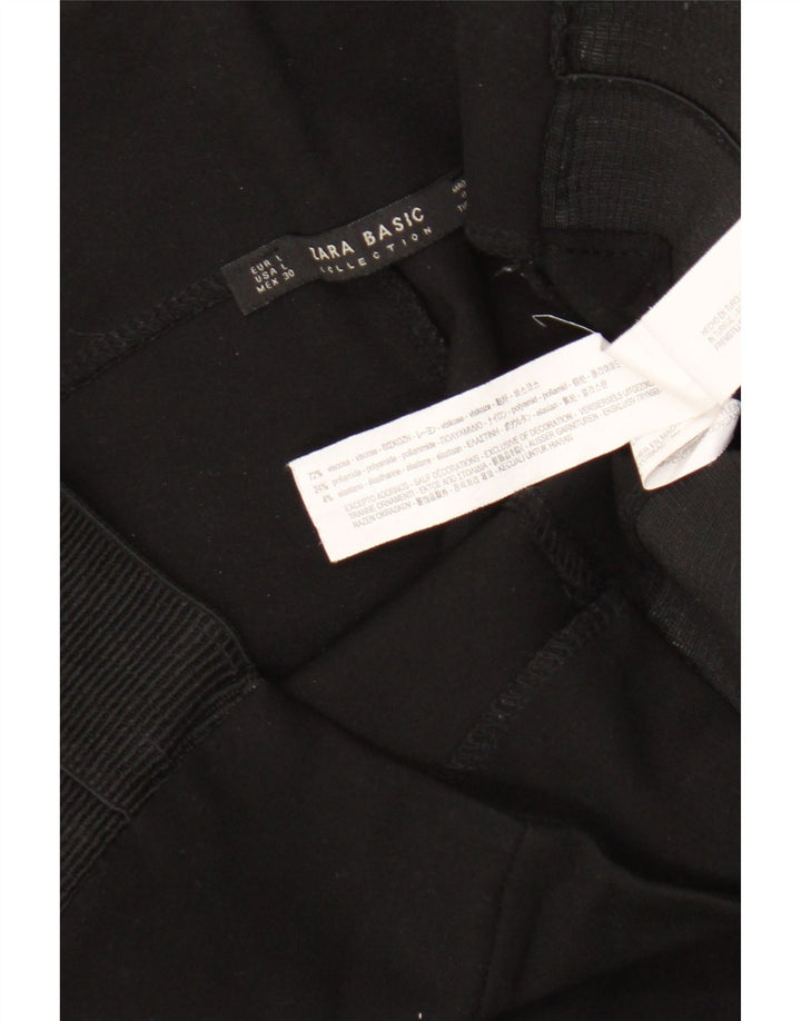 Zara Womens Leggings UK 14 Large Black Viscose
