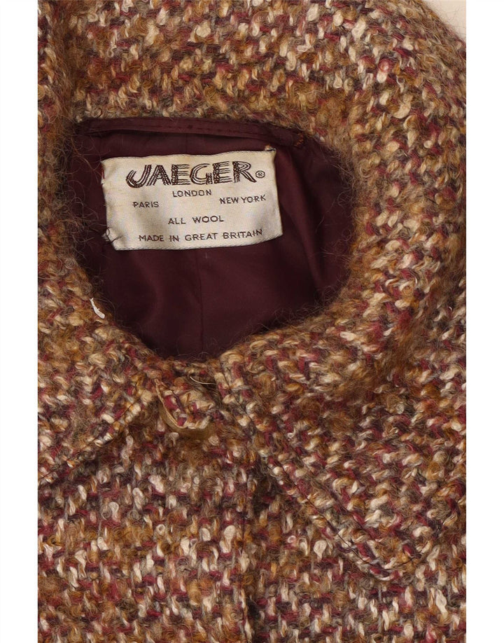 Jaeger Womens Oversized Overcoat UK 14 Large Brown Flecked Wool