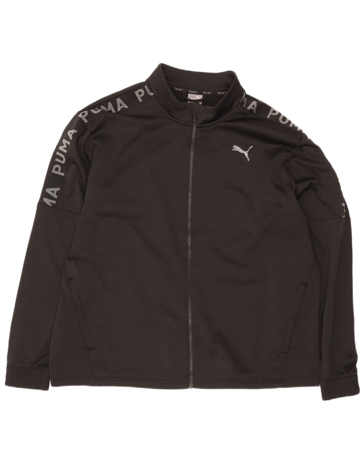 Puma Mens Graphic Tracksuit Top Jacket 2XL Black Polyester