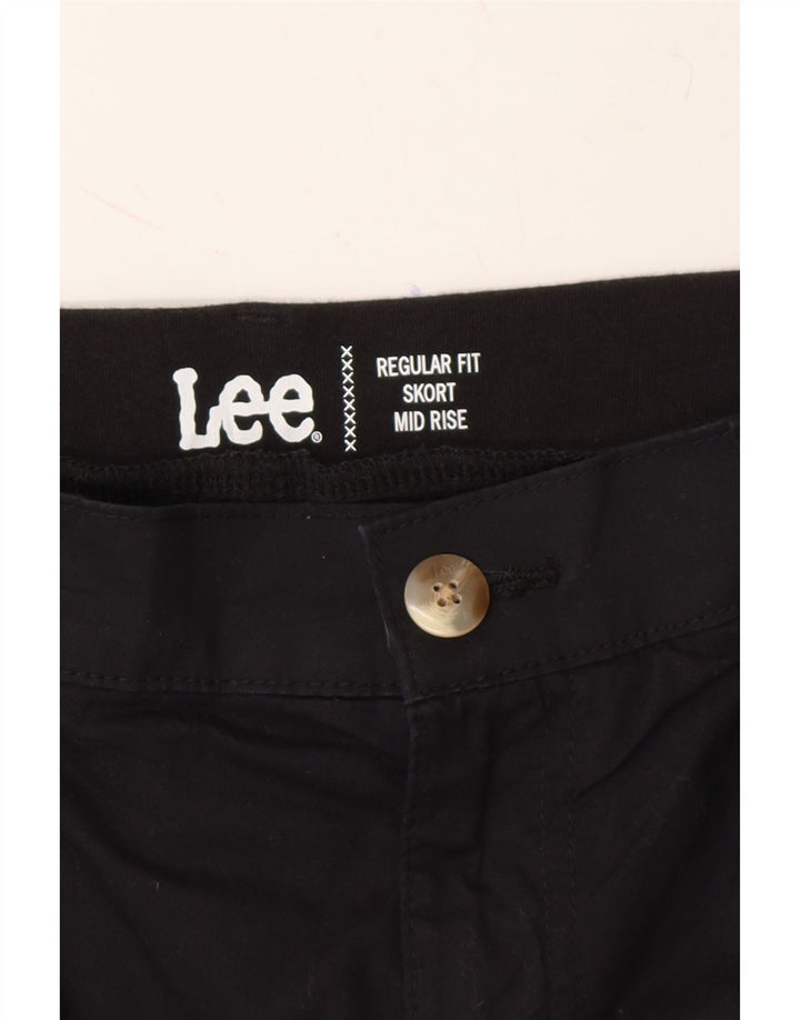 LEE Womens Mid Rise Regular Fit Mini Skirt US 6 Medium W30 Black Cotton Vintage Lee and Second-Hand Lee from Messina Hembry 