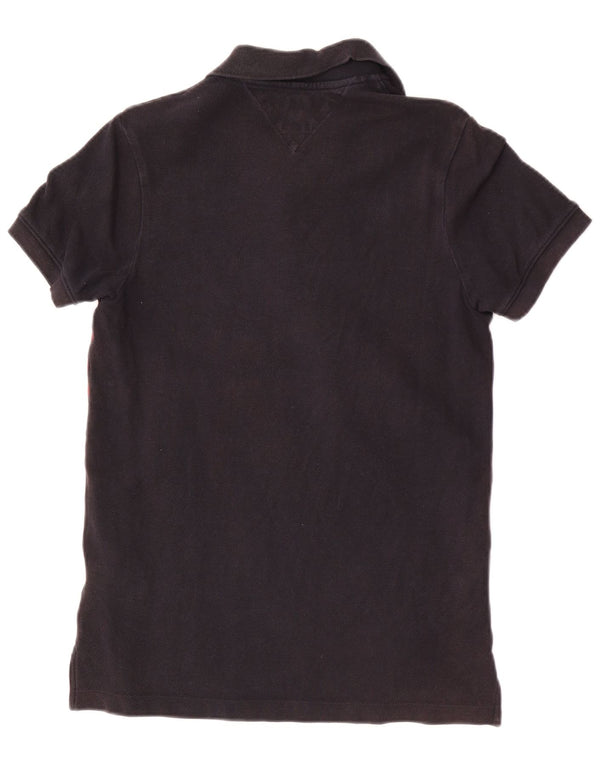 Tommy Hilfiger Mens Graphic Slim Fit Polo Shirt Small Black Colourblock