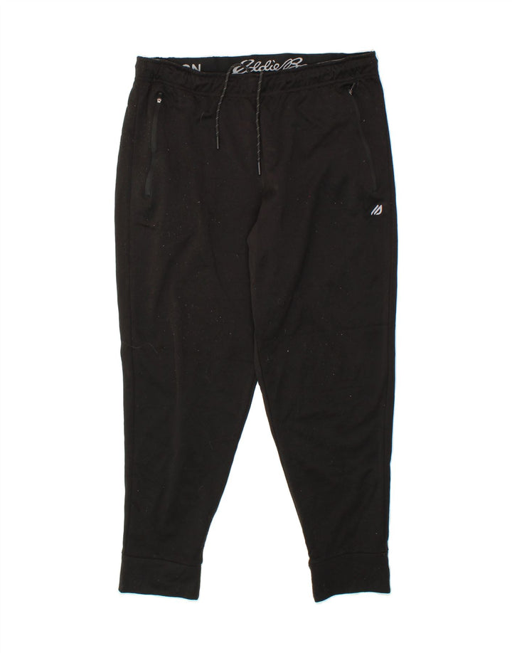EDDIE BAUER Mens Tracksuit Trousers Joggers Large  Black Polyester Vintage Eddie Bauer and Second-Hand Eddie Bauer from Messina Hembry 