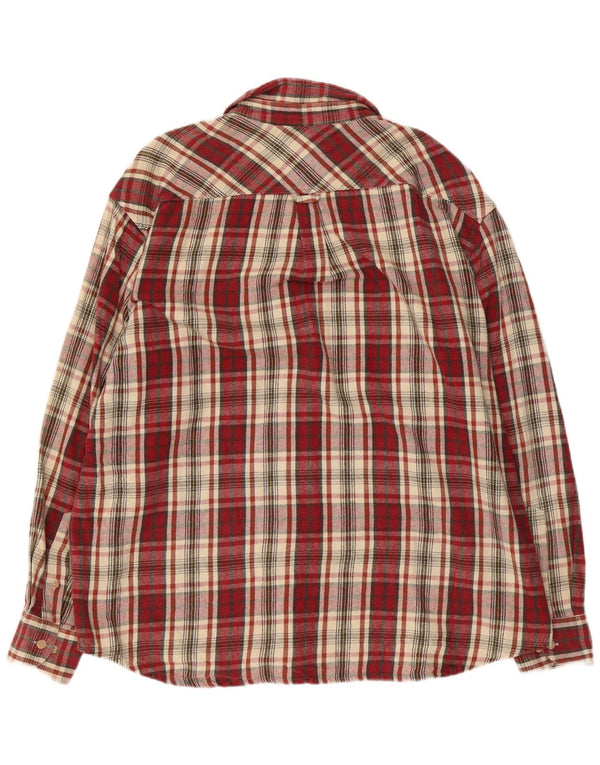 Think Pink Mens Checked  Flannel Shirt XL Burgundy Check