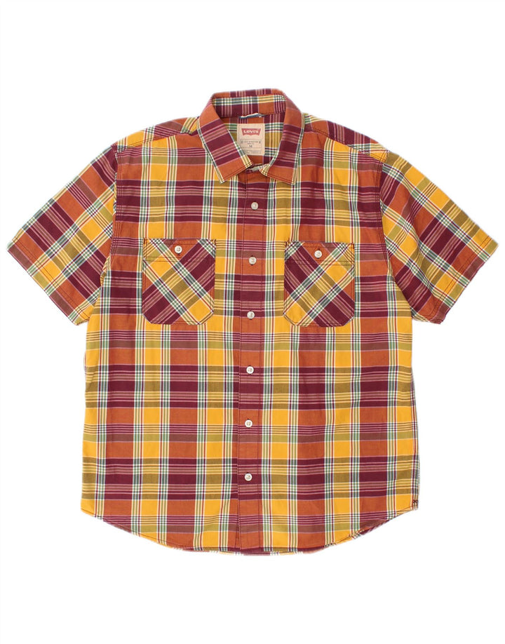 LEVI'S Mens Short Sleeve Shirt Medium Multicoloured Check Cotton