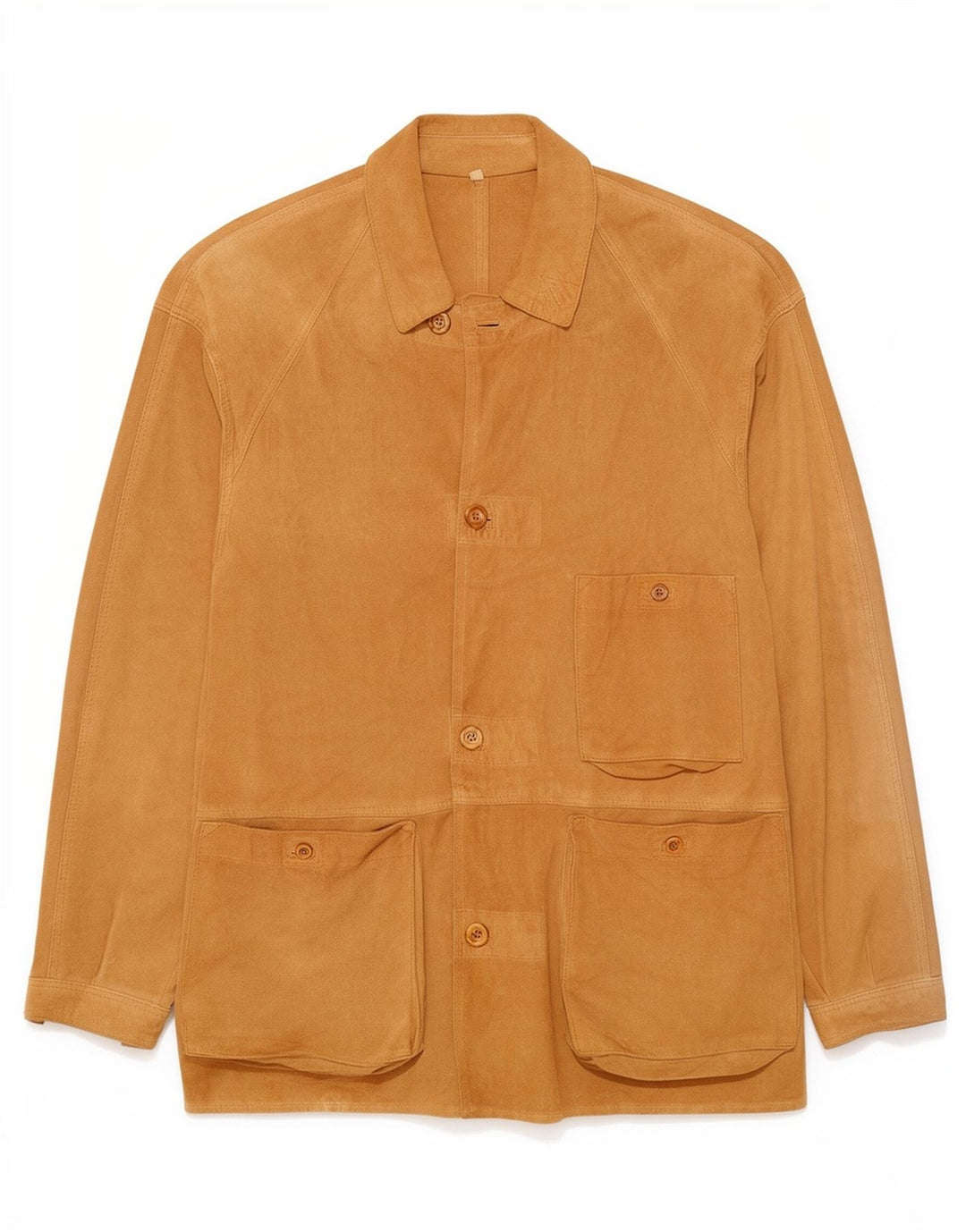 Vintage Mens Suede Jacket IT46 Small Beige