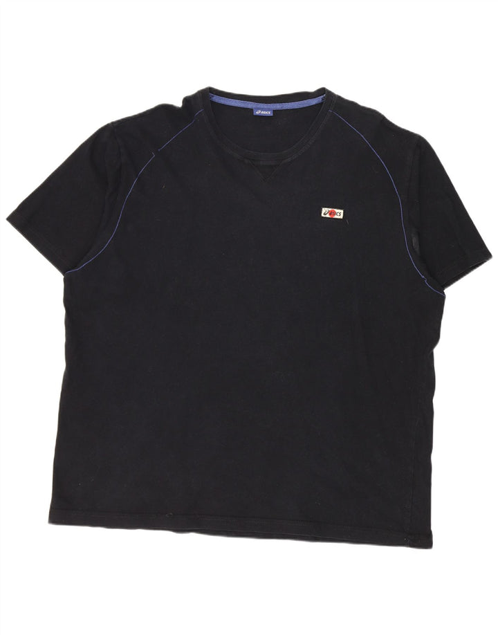 Asics Mens T-Shirt Top 3XL Black Cotton