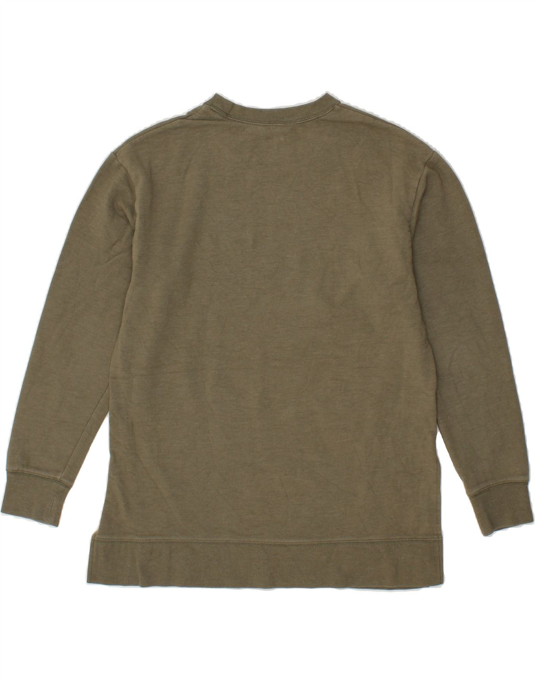EDDIE BAUER Womens Oversized Sweatshirt Jumper UK 10  Small Khaki Cotton Vintage Eddie Bauer and Second-Hand Eddie Bauer from Messina Hembry 