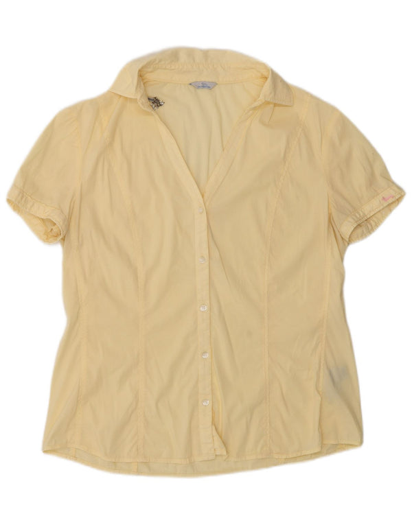 Harmont & Blaine Womens Short Sleeve Shirt IT 44 Medium Yellow Cotton