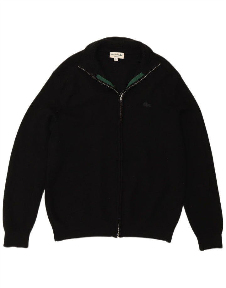 Lacoste Mens Cardigan Sweater Size 6 XL Black Wool