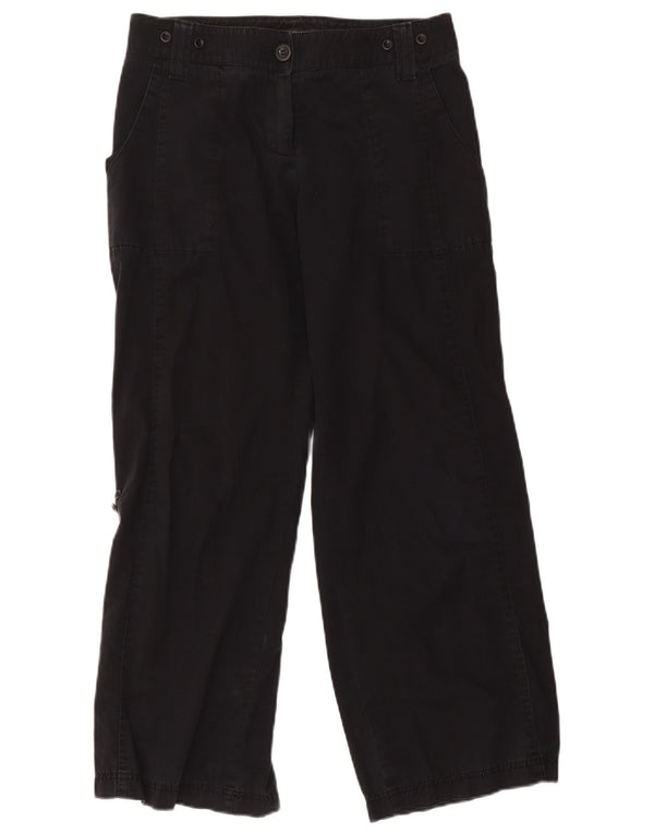 Marks & Spencer Womens High Waist Casual Trousers UK 10 Small W32 L27 Black