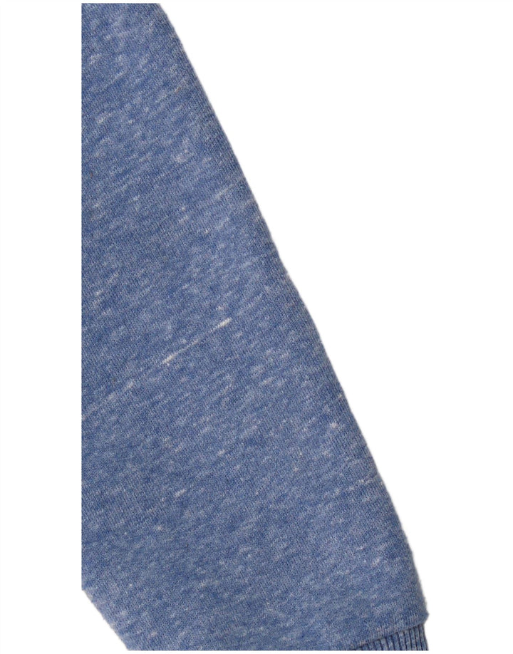 Superdry Womens Graphic Hoodie Jumper UK 8 Small  Blue Flecked Polyester