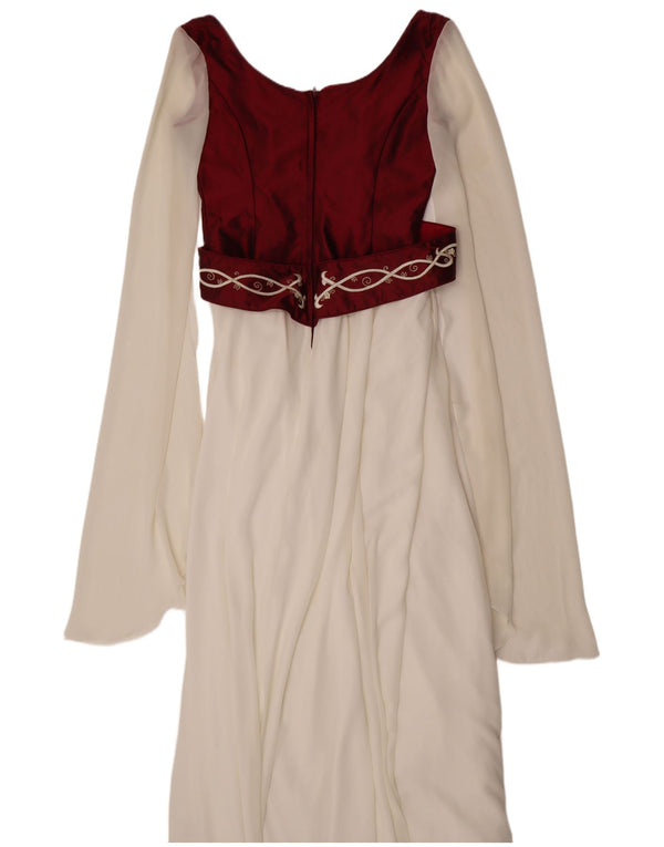 Sallie Bee Womens Maxi Dress UK 14 Medium White Silk Festival