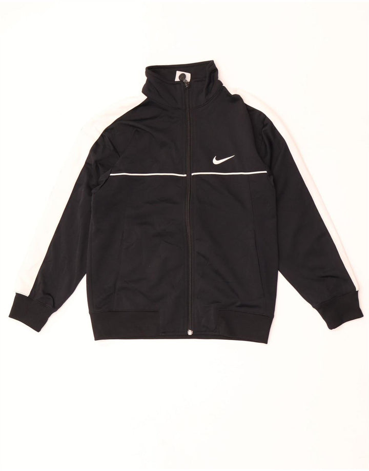 Nike Boys Tracksuit Top Jacket 10-11 Years Medium Black Colourblock