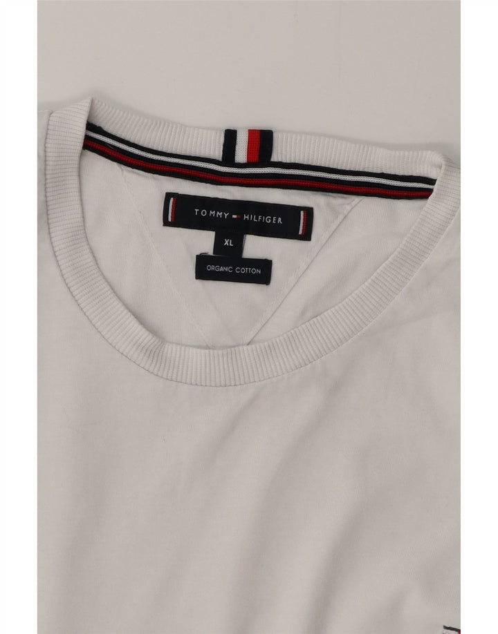 TOMMY HILFIGER Womens T-Shirt Top UK 18 XL White Cotton