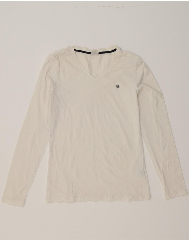 NORTH SAILS Womens Top Long Sleeve UK 14 Large White Cotton Vintage North Sails and Second-Hand North Sails from Messina Hembry 