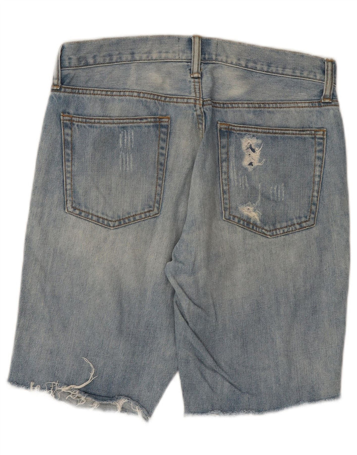 GAP Mens Distressed Slim Denim Shorts W31 Medium Blue Cotton