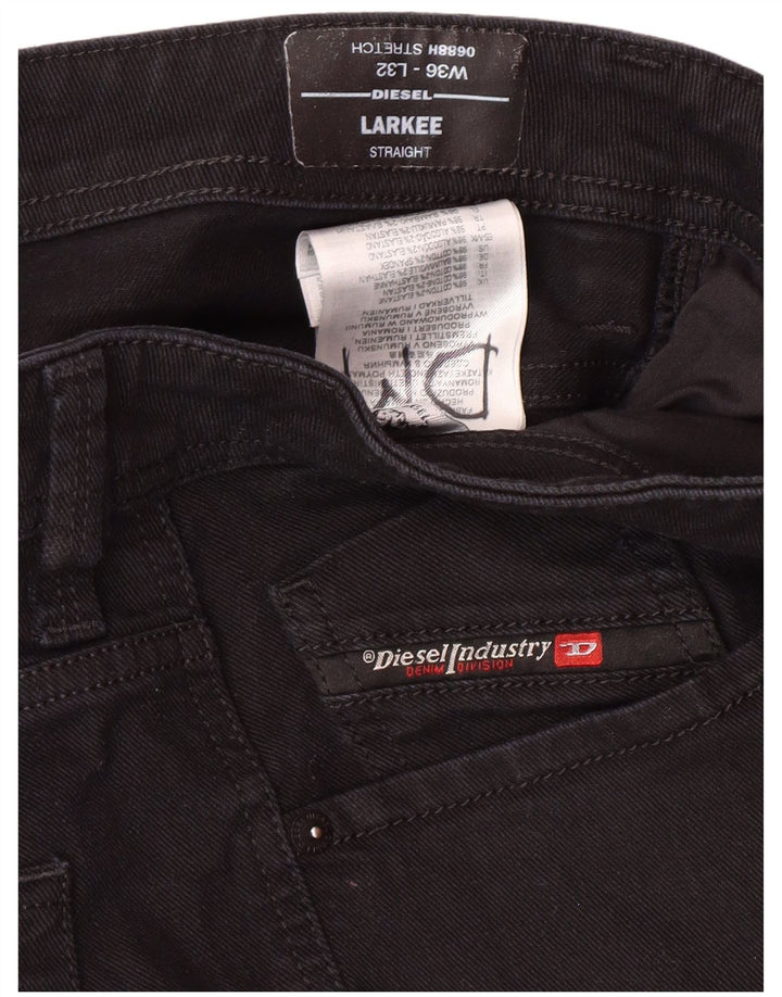 DIESEL Mens Larkee Straight Jeans W36 L32 Black Cotton
