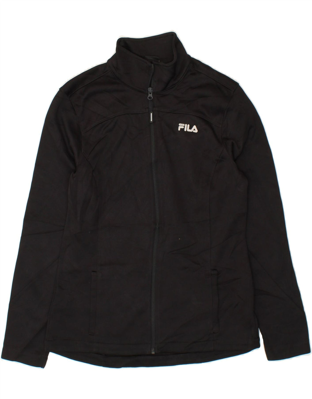 FILA Womens Tracksuit Top Jacket Medium Black Cotton Sports Vintage Fila and Second-Hand Fila from Messina Hembry 