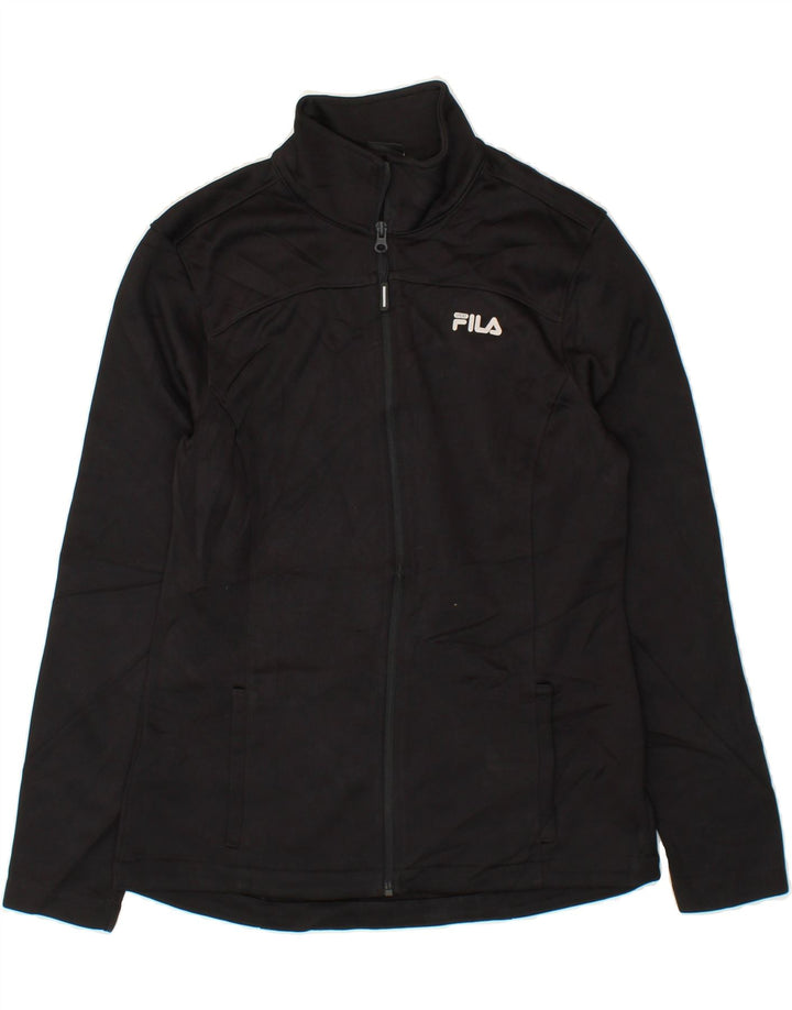 FILA Womens Tracksuit Top Jacket Medium Black Cotton Sports Vintage Fila and Second-Hand Fila from Messina Hembry 