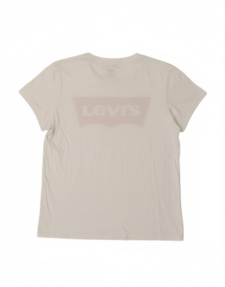 LEVI'S Womens Graphic T-Shirt Top UK 14 Medium White