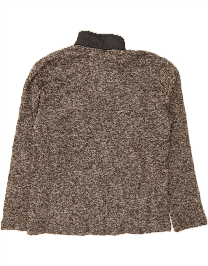 EDDIE BAUER Mens Zip Neck Jumper Sweater Large Grey Polyester Vintage Eddie Bauer and Second-Hand Eddie Bauer from Messina Hembry 
