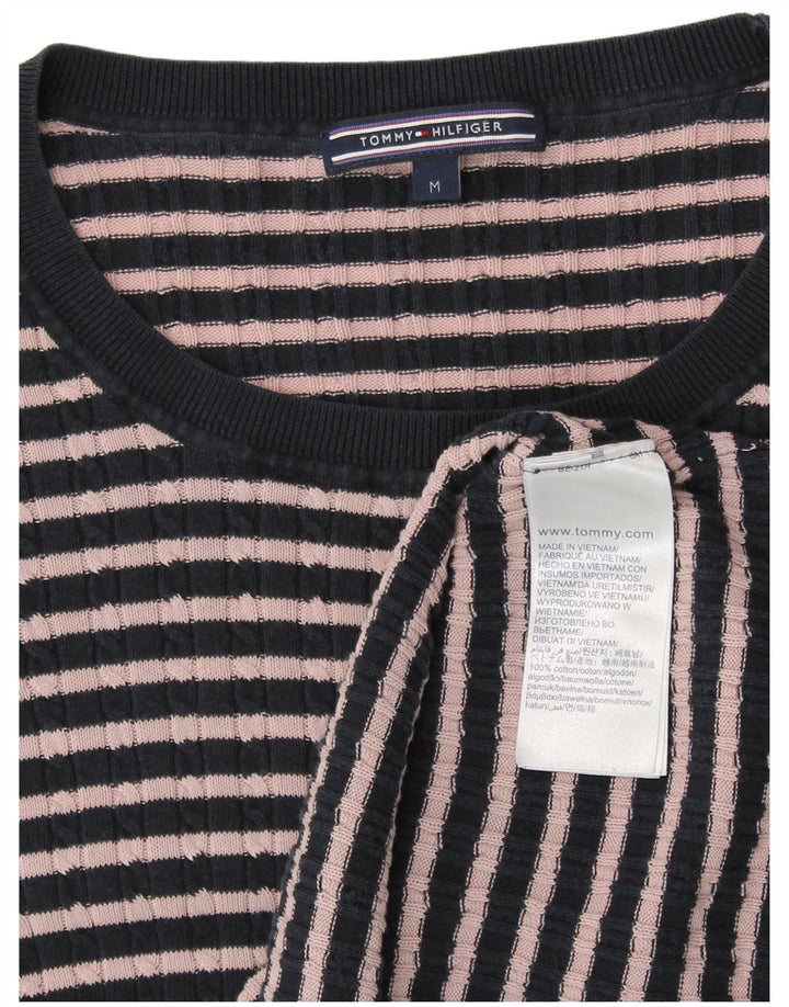 TOMMY HILFIGER Womens Top Long Sleeve UK 14 Medium Navy Blue Preppy